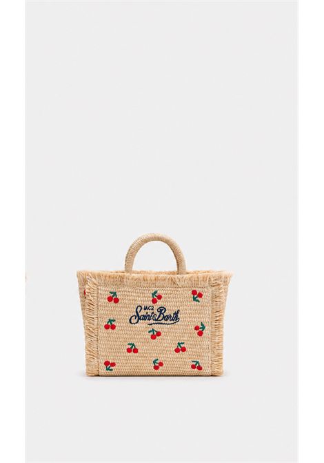 Borsa mini in paglia SAINT BARTH | VAMI009 VANITY MINI STRAW N00345L CHERRY 41 EMB